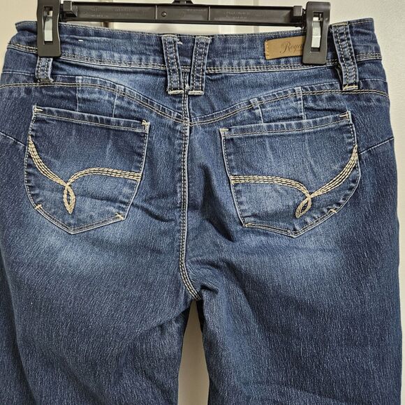 Royalty For Me Cropped Jeans Women's 6 (29x19.5) Blue Denim Mid Rise Cuffed GUC - Picture 9 of 9